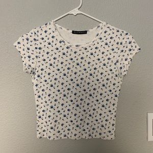 BRANDY MELVILLE blue floral tee